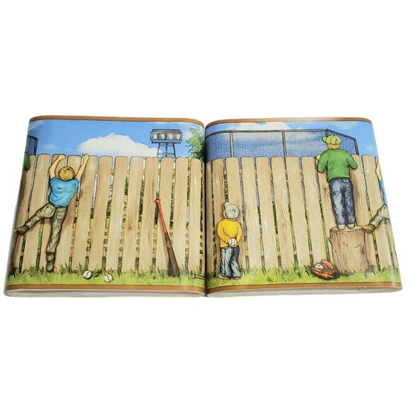 2 Louisville Slugger Border Self Adhesive Removable Wall Paper Baseball Boy Bat - Picture 3 of 9